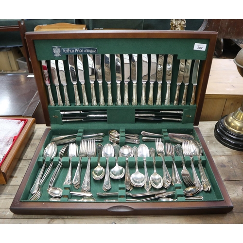 282 - Boxed canteen of silver plate cutlery by Arthur Price of England