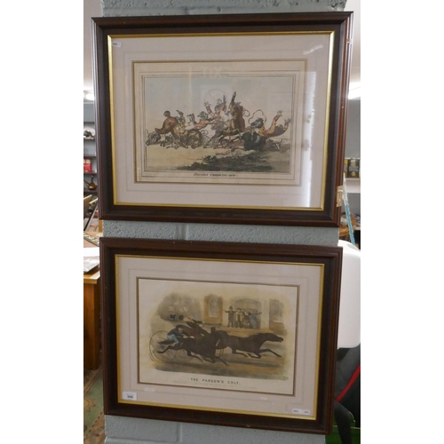 306 - 2 framed prints - 'Hounds throwing off' and 'The Parsons Colt'