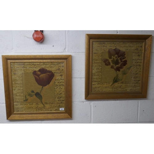 307 - Pair of framed tapestries