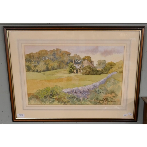 318 - Framed watercolor - Reclamation by Chris Shipgood - Approx image size: 49cm x 30cm