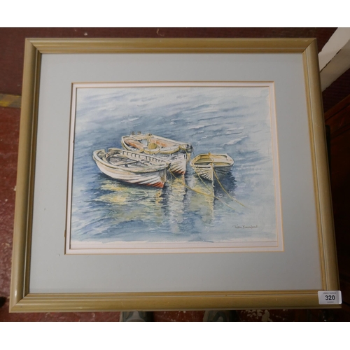 320 - Watercolour of boats by Tessa Beresford