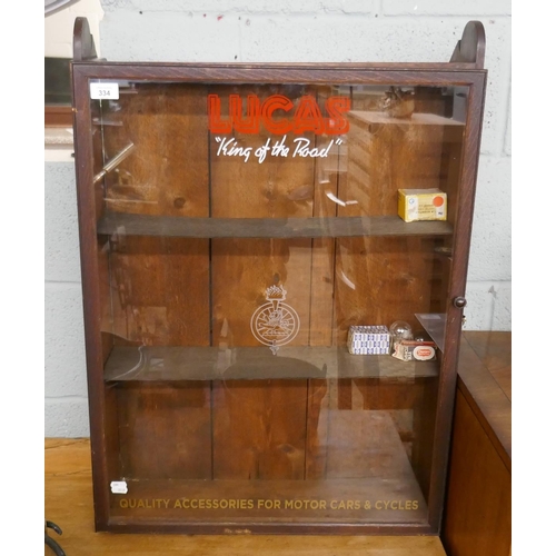 334 - Large Lucas Motor accessories cabinet - Approx W: 59cm  D: 17cm H: 83cm