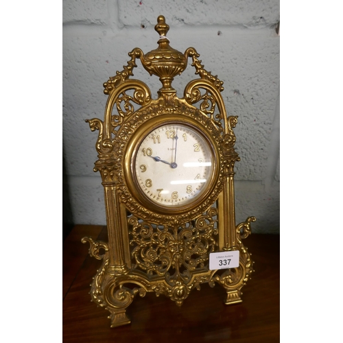 337 - Brass 8 day mantle clock