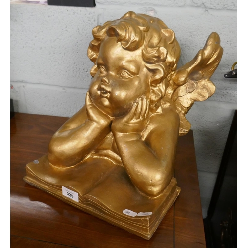 339 - Gilt cherub - Approx height: 33cm