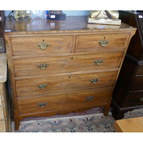 340 - Chest of 2 over 3 drawers on spayed legs - Approx size W: 106cm D: 50cm H: 104cm