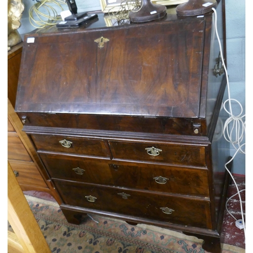 343 - Antique fitted mahogany bureau - Approx size W: 94cm D: 57cm H: 112cm