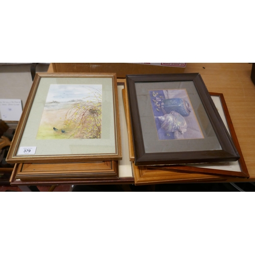 379 - Collection of framed prints and watercolours