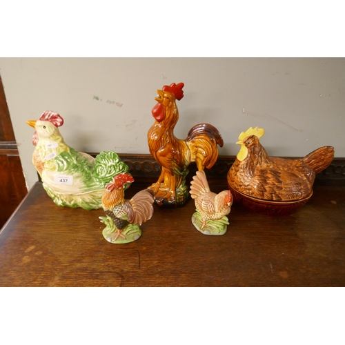 437 - Collection of ceramic cocks