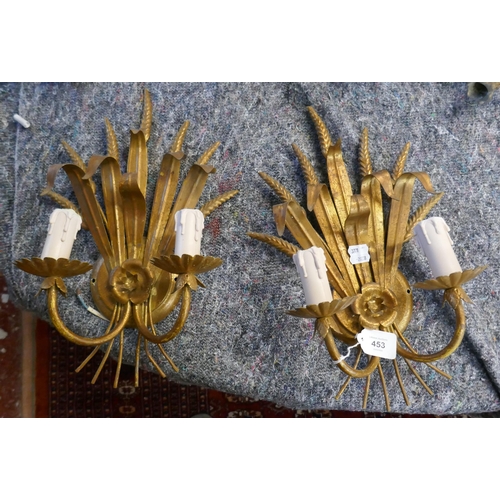 453 - Pair of French gilt wall lights