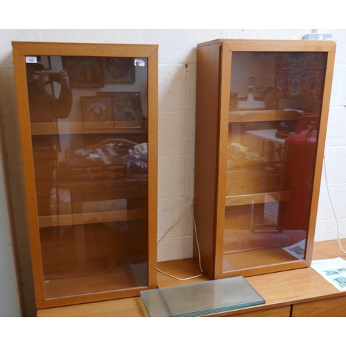 456 - 2 wall mounted mid century display units by Tapley - Approx H: 112cm W: 56cm D: 29cm