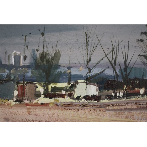 531 - Watercolour of a landscape by Donald Bosher - Approx image size 30cm x 22cm
