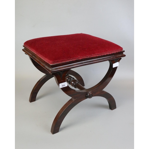 484 - Regency style rosewood x-stool