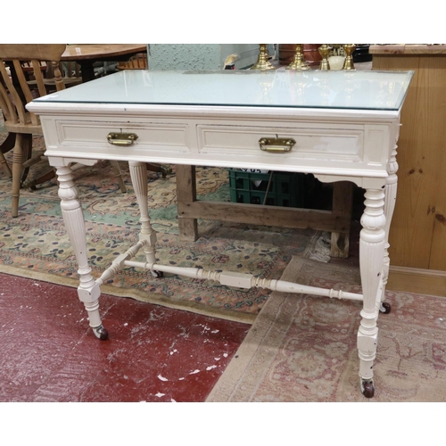512 - Antique distressed painted table - Approx size W: 92cm D: 46cm H: 76cm