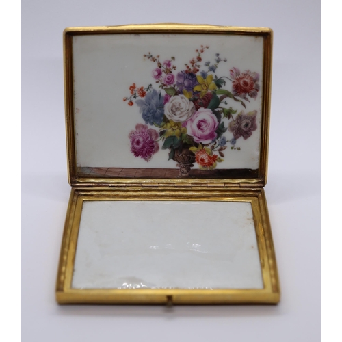 115 - Antique hand painted porcelain and gilt cigarette box