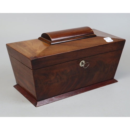 139 - Victorian sarcophagus wooden tea caddy