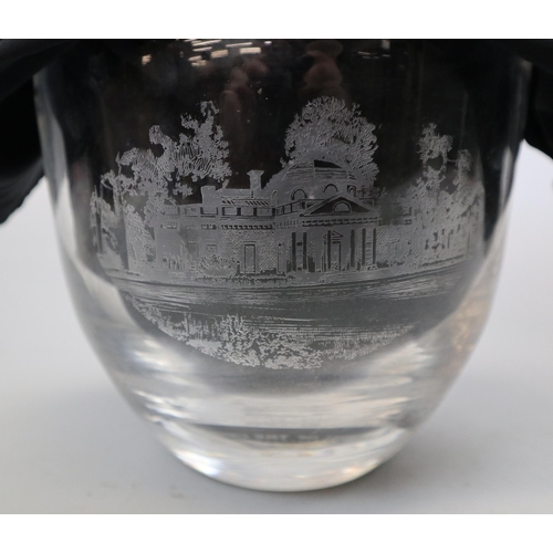 156 - 4 etched glass Thomas Jefferson bowls