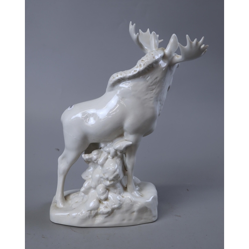 158 - USSR Pre 1950 white standing elk - Approx height: 34cm