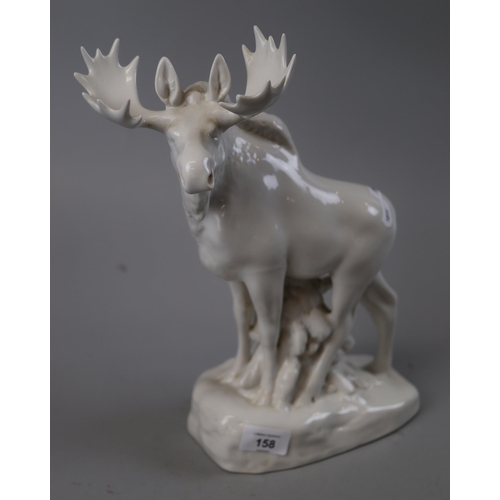 158 - USSR Pre 1950 white standing elk - Approx height: 34cm