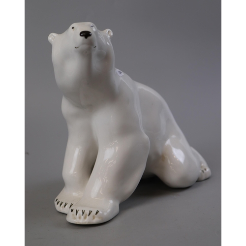 159 - USSR pre 1950 sitting polar bear - Approx height: 27cm