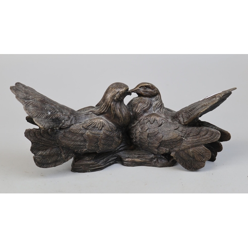 170 - Spelter sculpture of a pair of turtle doves