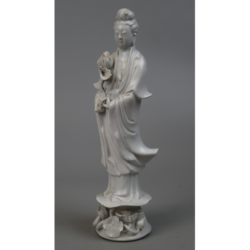 173 - An early 20th century Chinese Blanc De Chine figure of Guan Yin - Approx height: 27cm