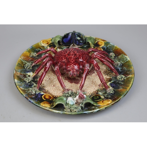 175 - Majolica ware crab plate