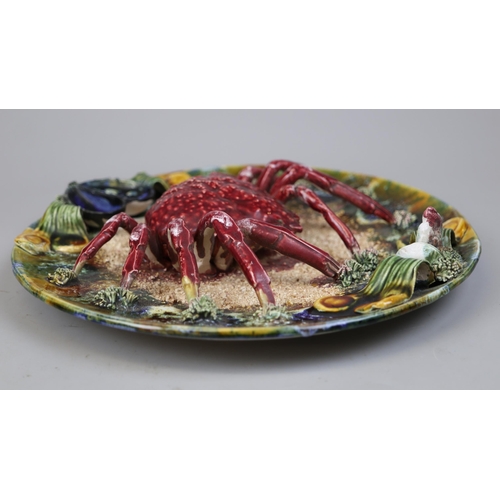 175 - Majolica ware crab plate