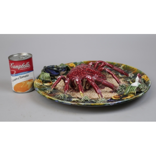 175 - Majolica ware crab plate