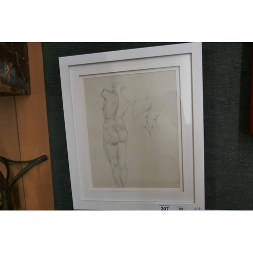 207 - 3 framed sketches dated 1929