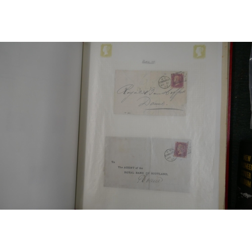 235 - Stamps - Great Britain QV 1d Reds plate numbers in album. Pairs cds cancels postmarks etc.