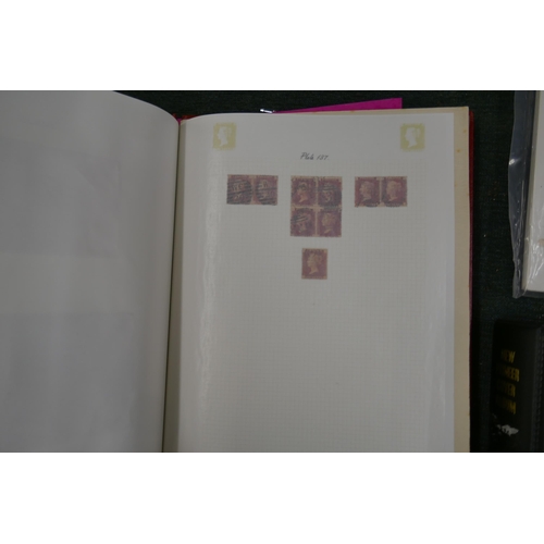 235 - Stamps - Great Britain QV 1d Reds plate numbers in album. Pairs cds cancels postmarks etc.