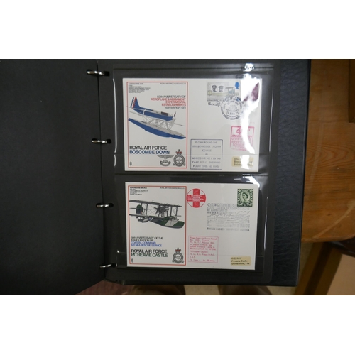 241 - Stamps - Aviation RAF museum covers in 2 albums. Unsigned (100+)