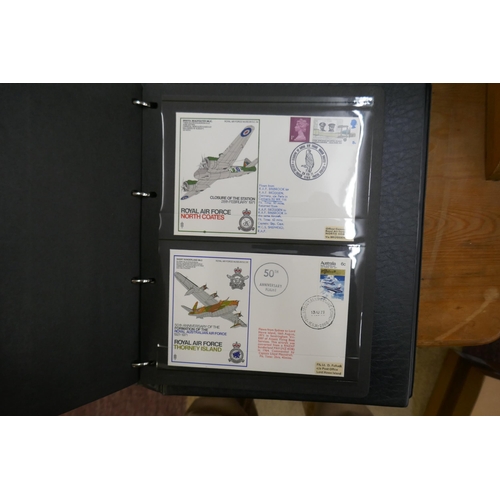 241 - Stamps - Aviation RAF museum covers in 2 albums. Unsigned (100+)