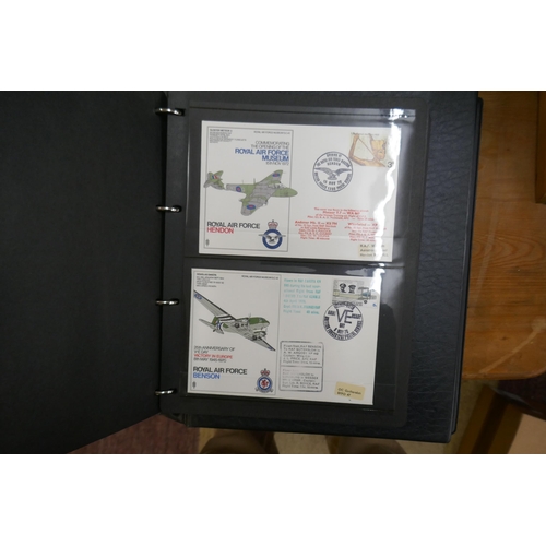 241 - Stamps - Aviation RAF museum covers in 2 albums. Unsigned (100+)