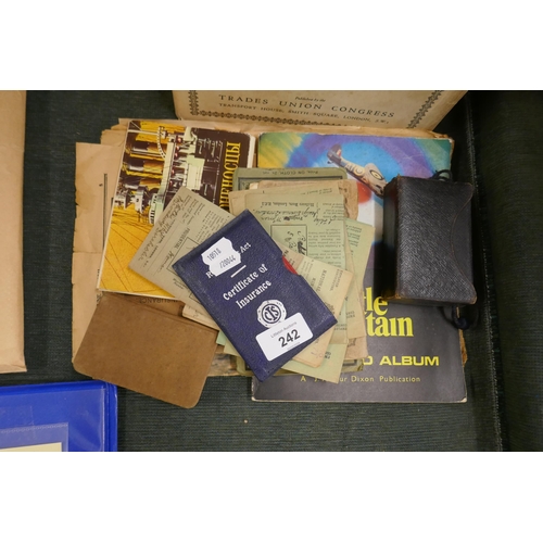 242 - Collection of ephemera to include battle of Britain postcards etc