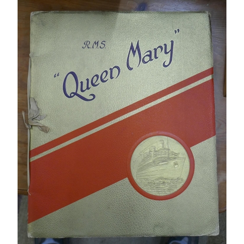 244 - Stamps - Maritime RMS Queen Mary Illustrated souvenir book