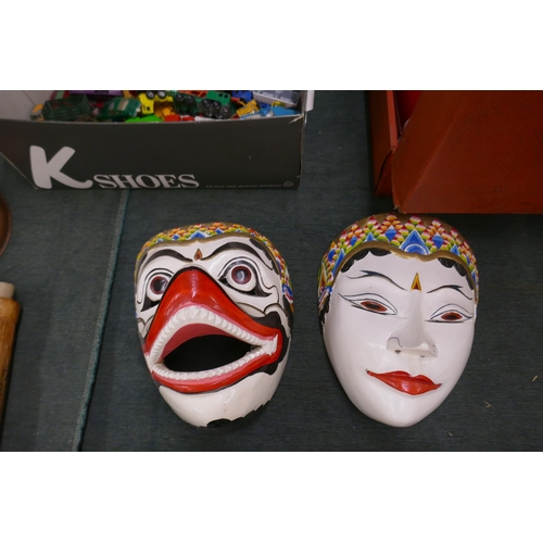 261 - 6 Indonesian hand painted face masks