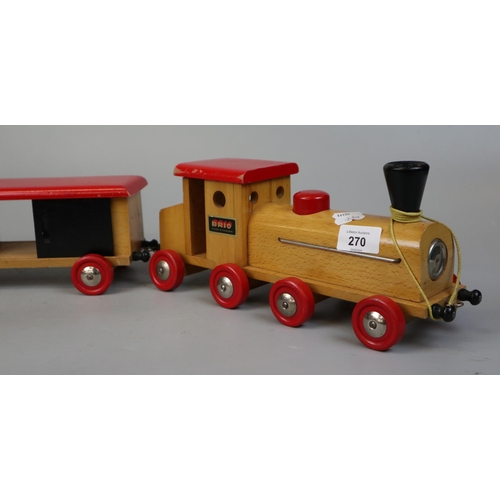 270 - Vintage Brio wooden pull-along train