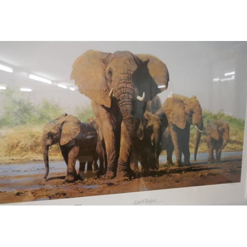 293 - Signed and numbered L/E print 965/1500 Evening in Africa by David Shepherd - Approx image size 76cm ... 