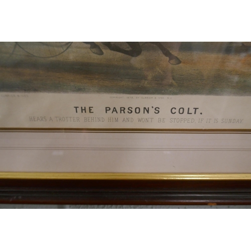 306 - 2 framed prints - 'Hounds throwing off' and 'The Parsons Colt'