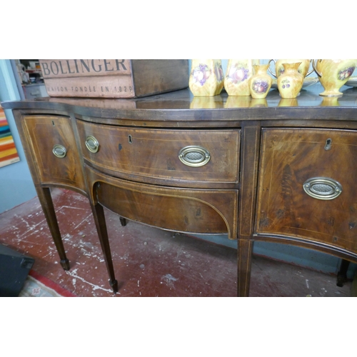 331 - Regency style serpentine front buffet table - Approx size W: 143cm D: 67cm H: 93cm