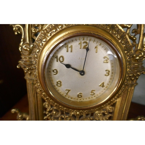 337 - Brass 8 day mantle clock