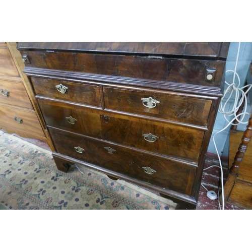 343 - Antique fitted mahogany bureau - Approx size W: 94cm D: 57cm H: 112cm