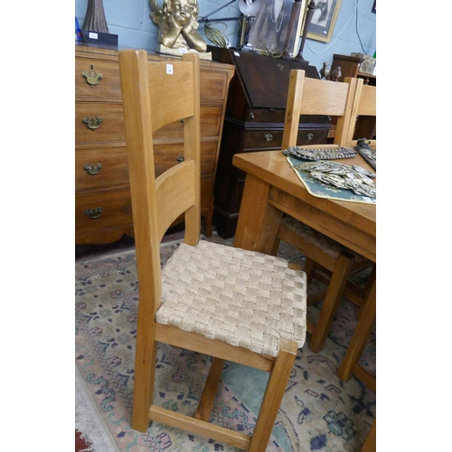 344 - Oak dining table and chairs