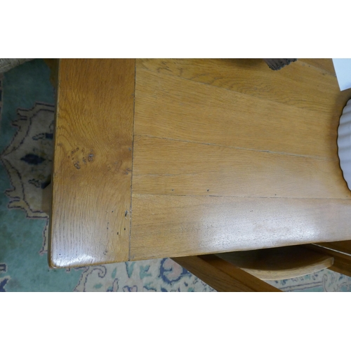 344 - Oak dining table and chairs