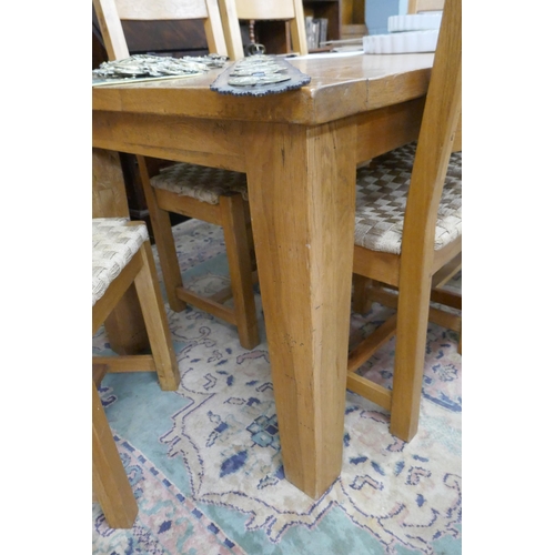 344 - Oak dining table and chairs