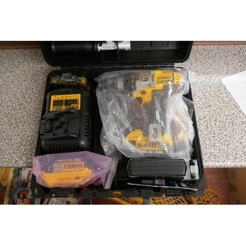 384 - DeWalt cordless combi hammer drill DCD985 with 2 batteries and charger