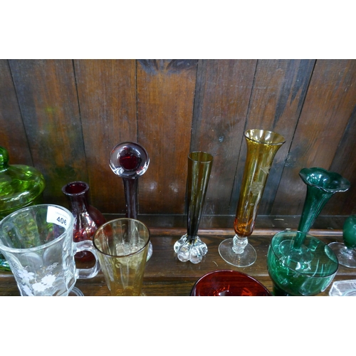 406 - Collection of coloured glass