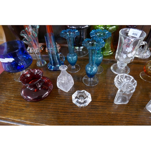 406 - Collection of coloured glass