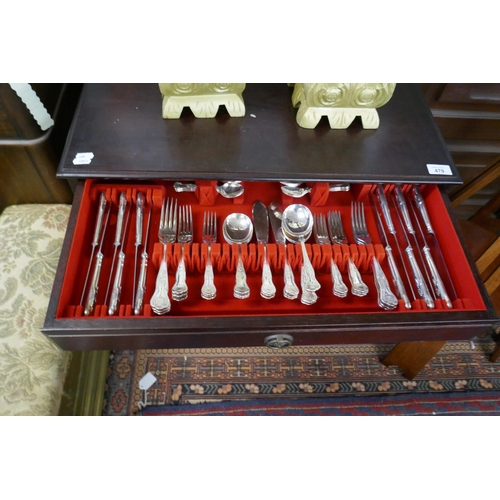 479 - Canteen of Kings pattern cutlery in 3 drawer cabinet - Approx size W: 64cm D: 39cm H: 68cm